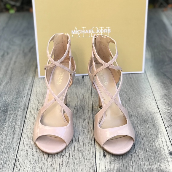 NWT Michael Kors Chantelle Sandal Patent Blush W - Picture 4 of 7